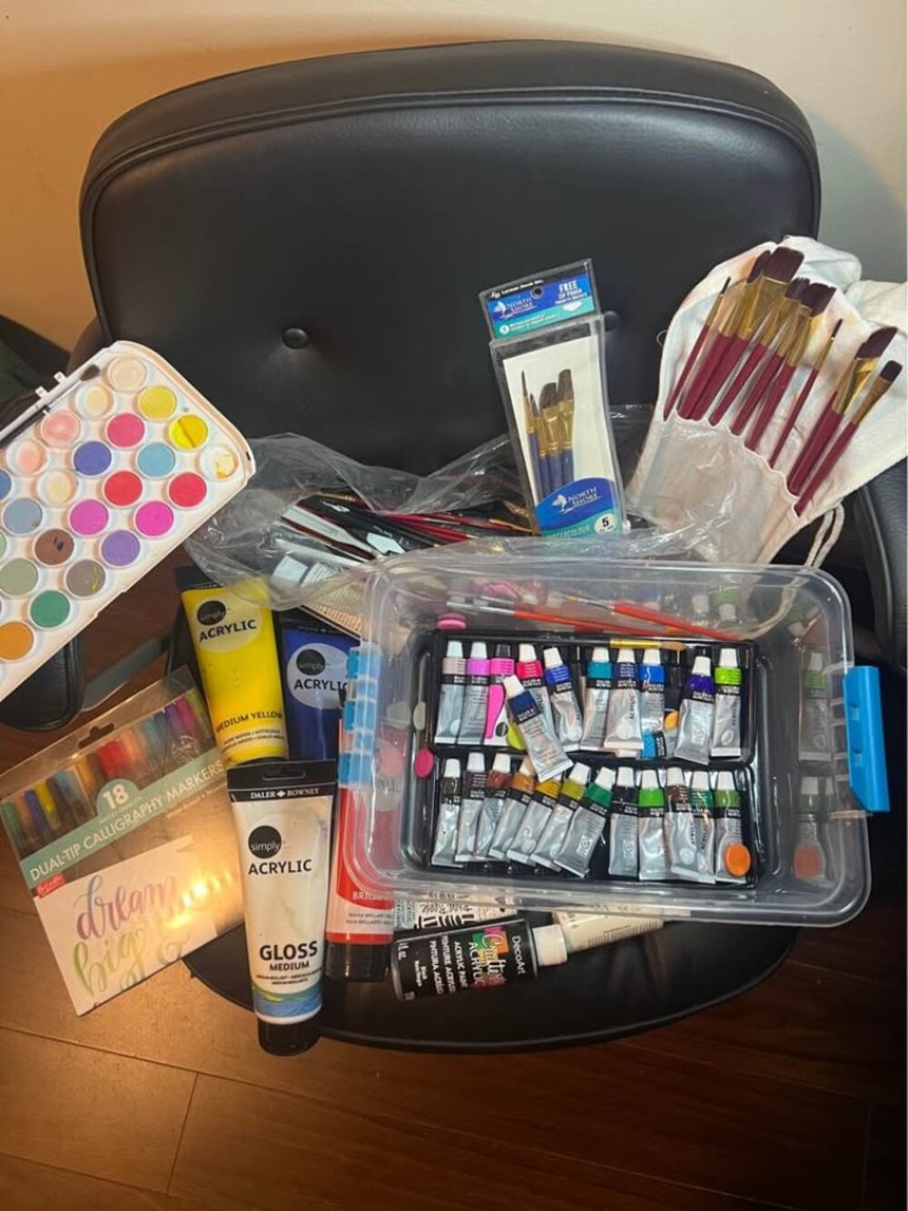 Negotiable - Art Supplies Bundle Acrylic Watercolor Paints Brush